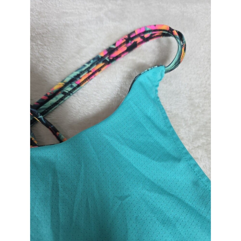 Old Navy Active Go Dry Womens XL Loose/Ample 2 in 1 Tank Splashing Teal Tropical - Picture 2 of 9